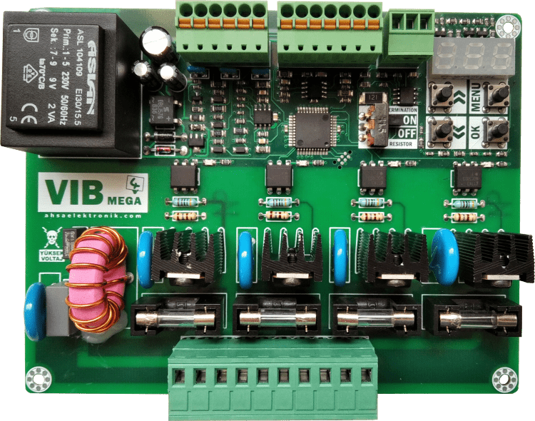 vib-mega-4 Vibrasyon Kontrol Kartı